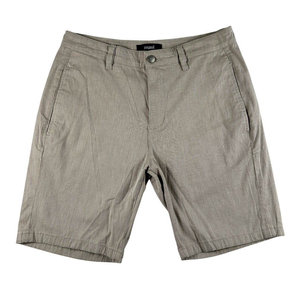 Mavi Chino Shorts Mens 34 Beige Simon Cotton Stretch Casual Flat Front 10 Inseam